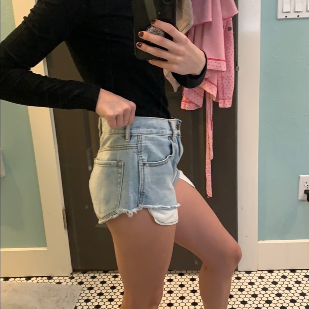 High-Rise Denim Shorts